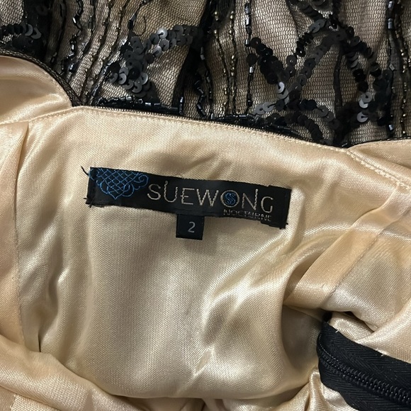SUE WONG Black and Gold Beaded Dress - Picture 14 of 14